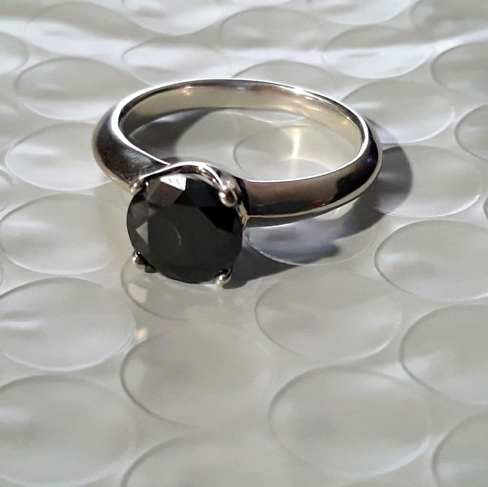 Rare black diamond ring